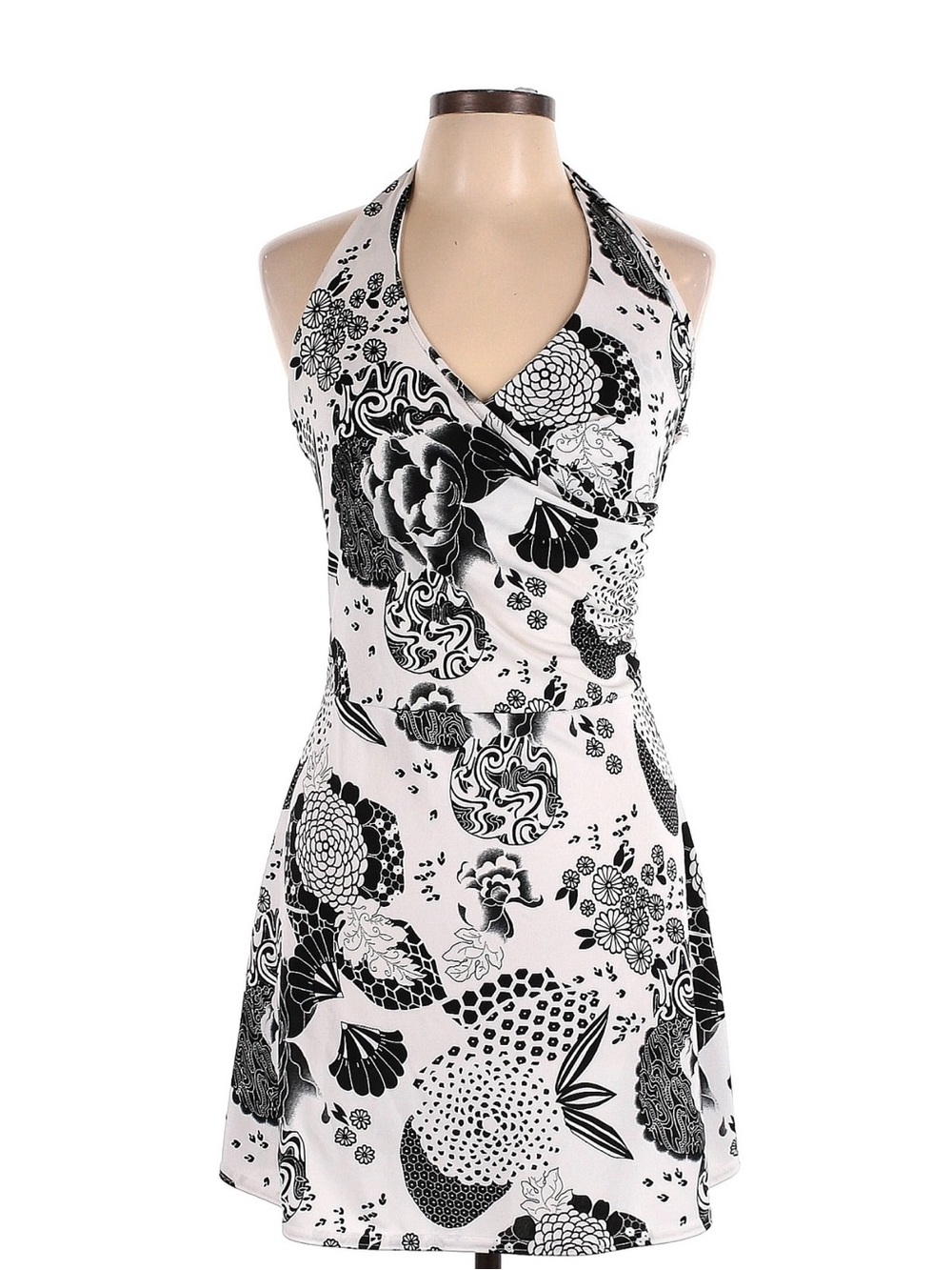 Vintage Y2K Luly K Mini Halter Dress Size L Large